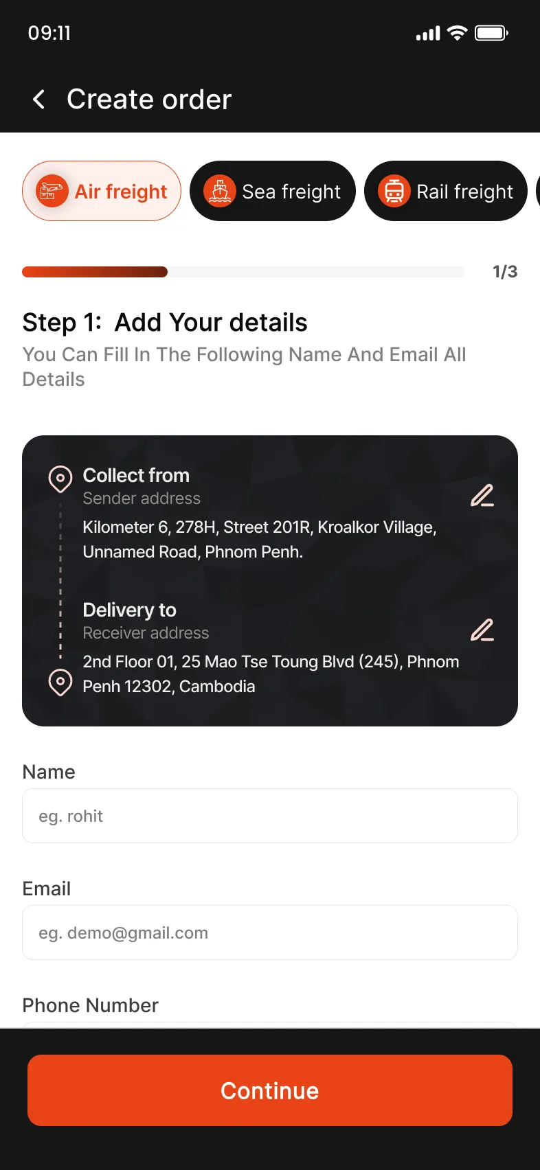 Logistics Operations Platform mobile product screen 4