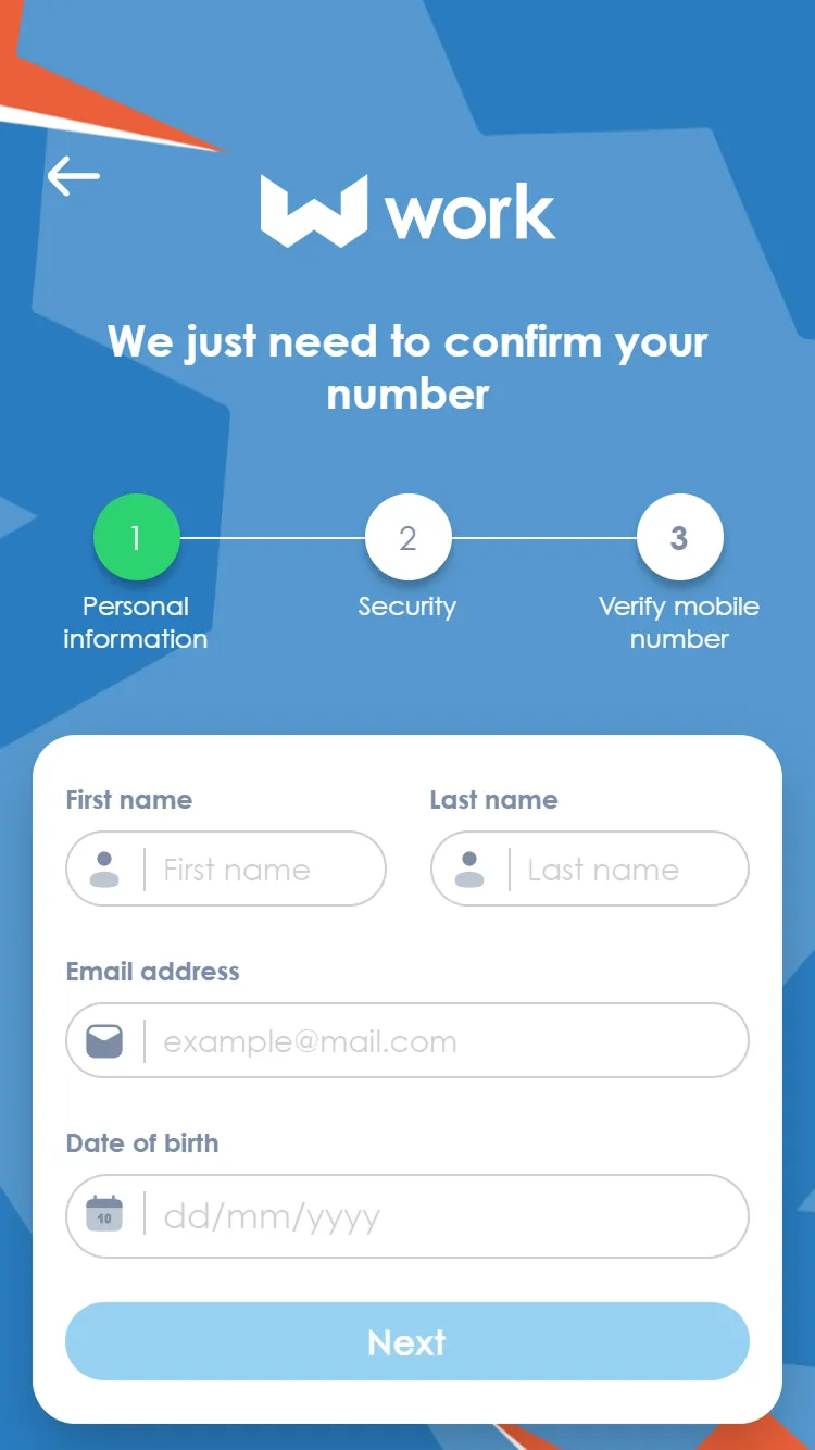 Work App mobile product screen 2