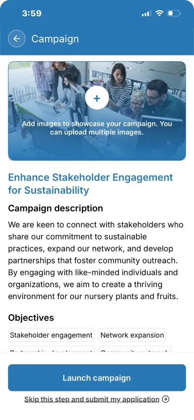 Business Management Ecosystem mobile product screen 4